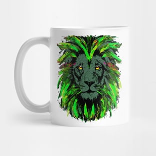 Green Lion Head - Lion Face Mug